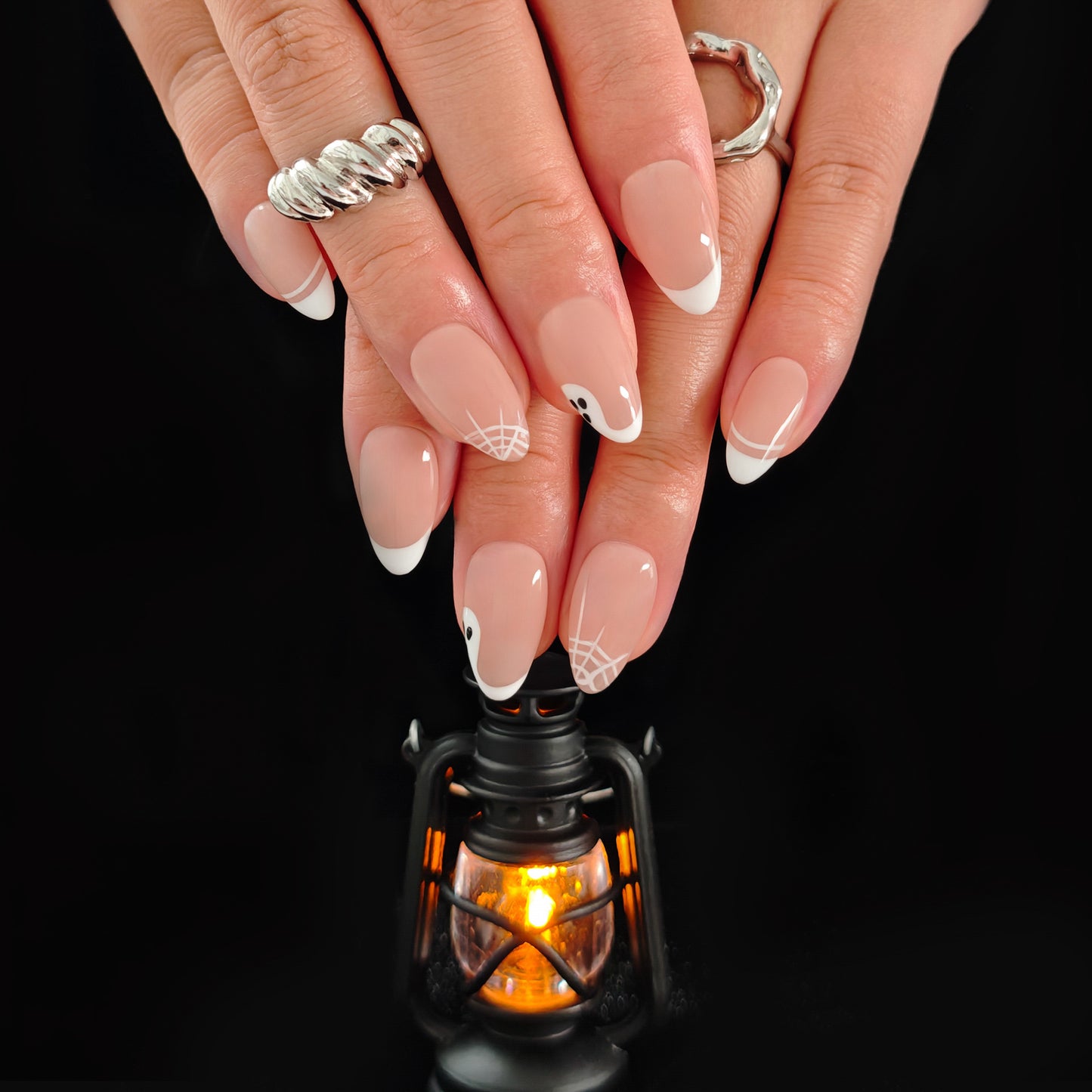 Naivelle Press On Nails Short White-Halloween-S104
