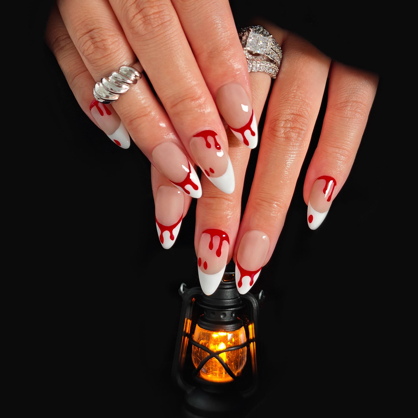 Naivelle Press On Nails Middle White-Halloween-S105