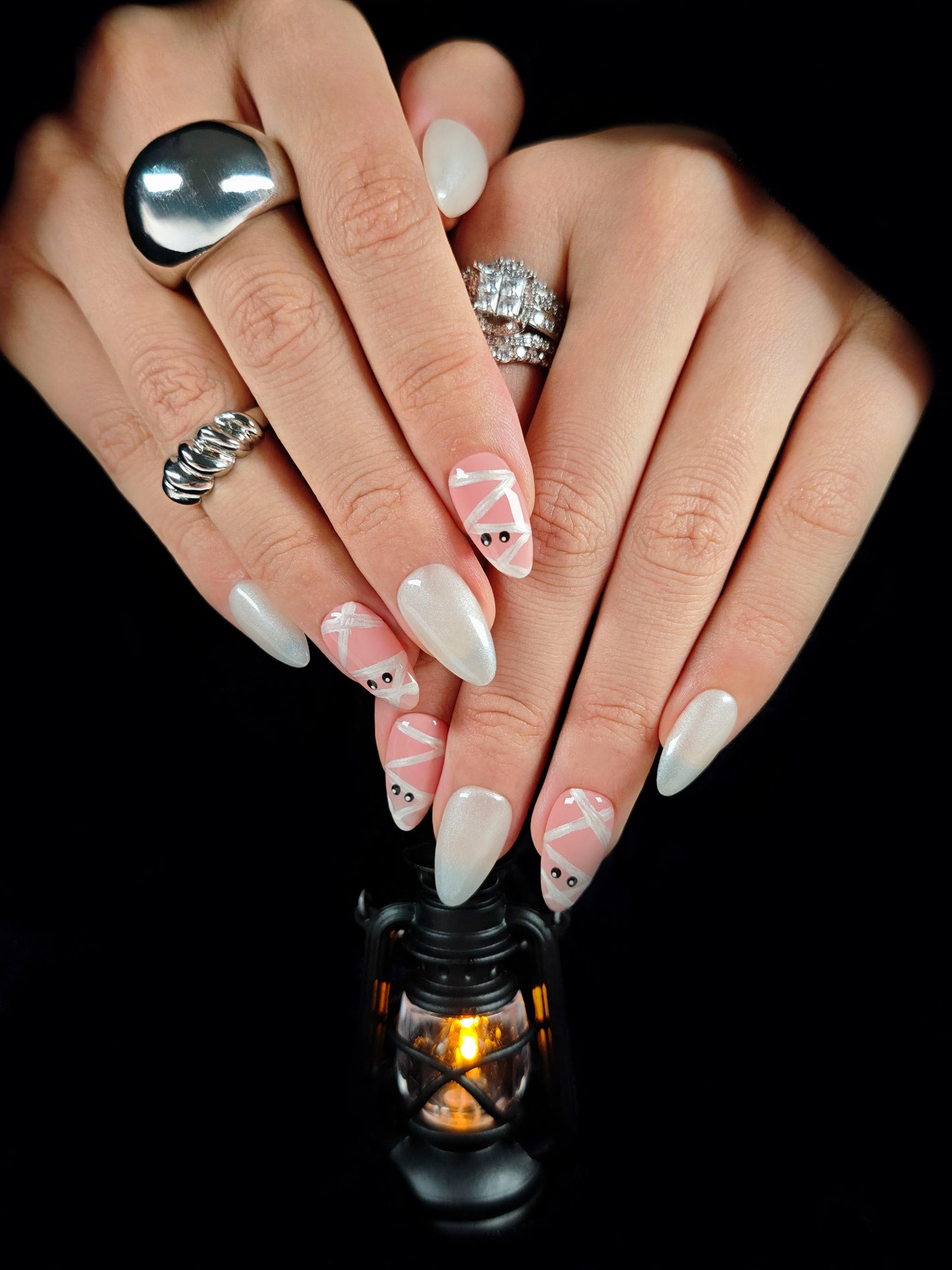 Naivelle Press On Nails Short Pink-Halloween-S86