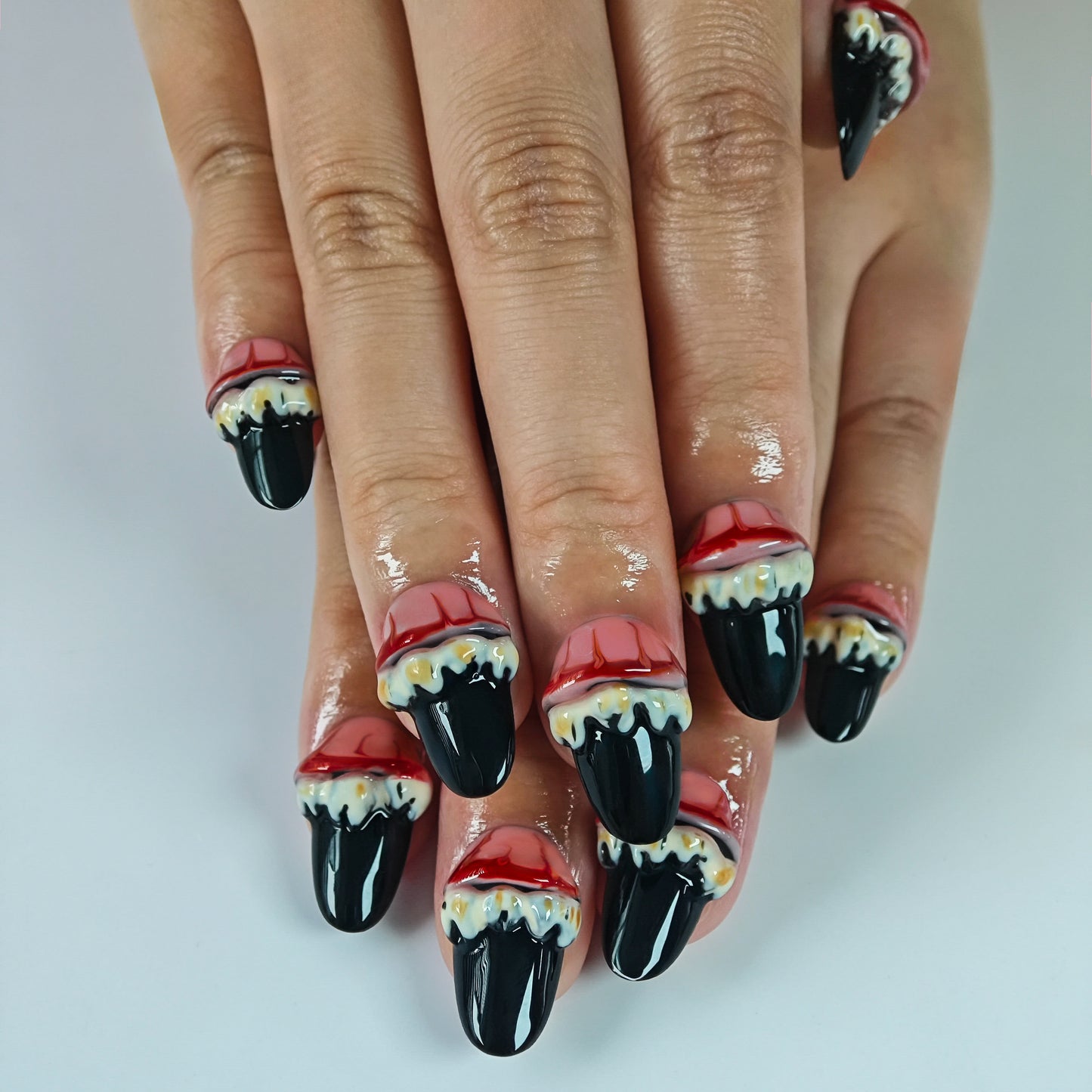 Naivelle Press On Nails Short Red-Halloween-S111