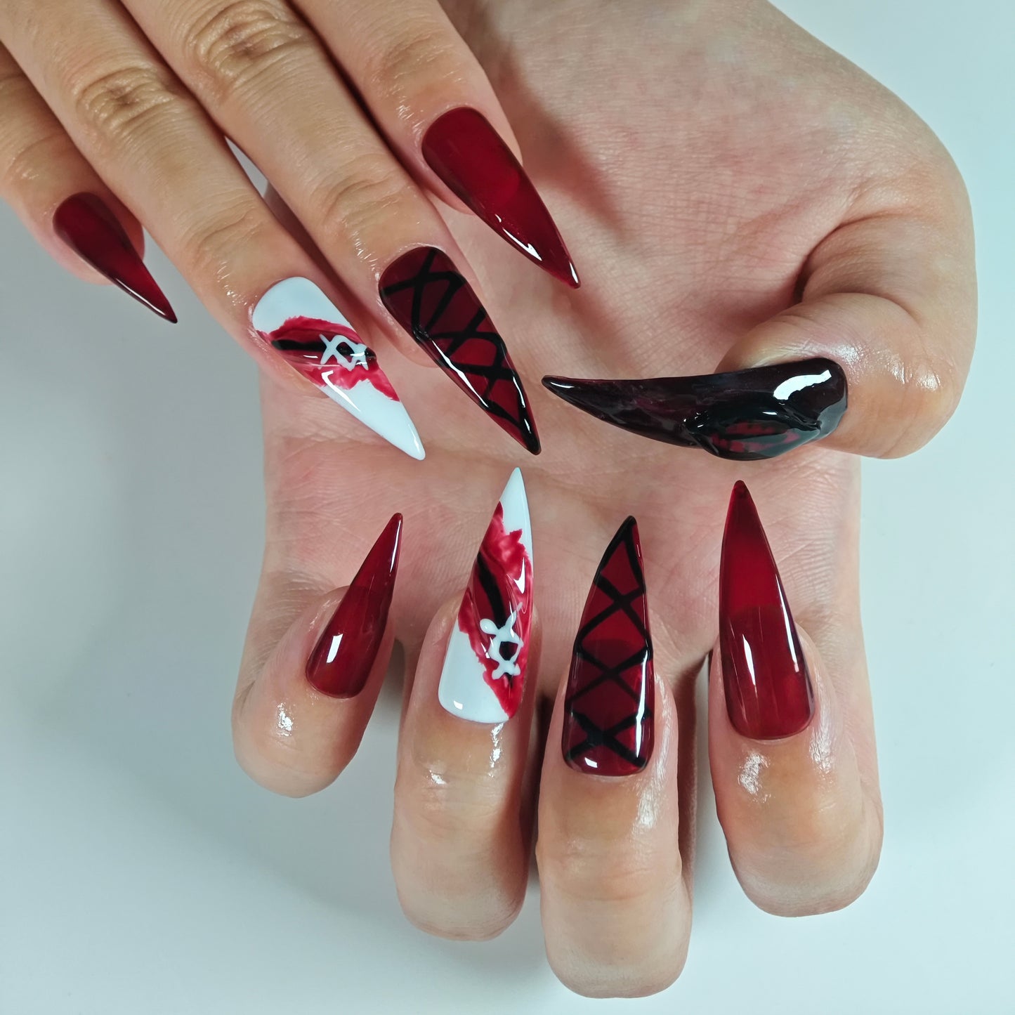Naivelle Press On Nails Long Black-Halloween-S112