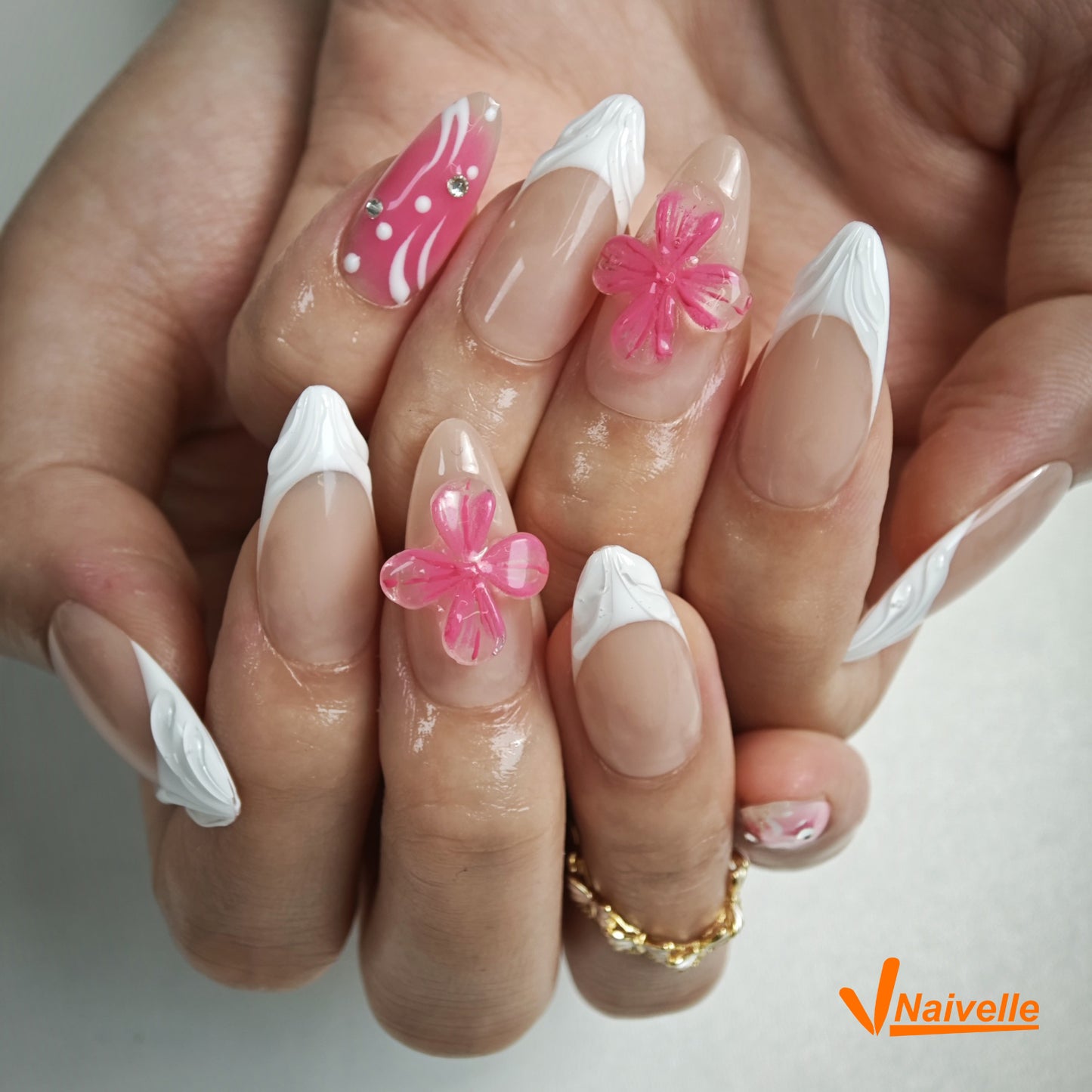 Naivelle Press On Nails Middle Pink-Wedding-C6