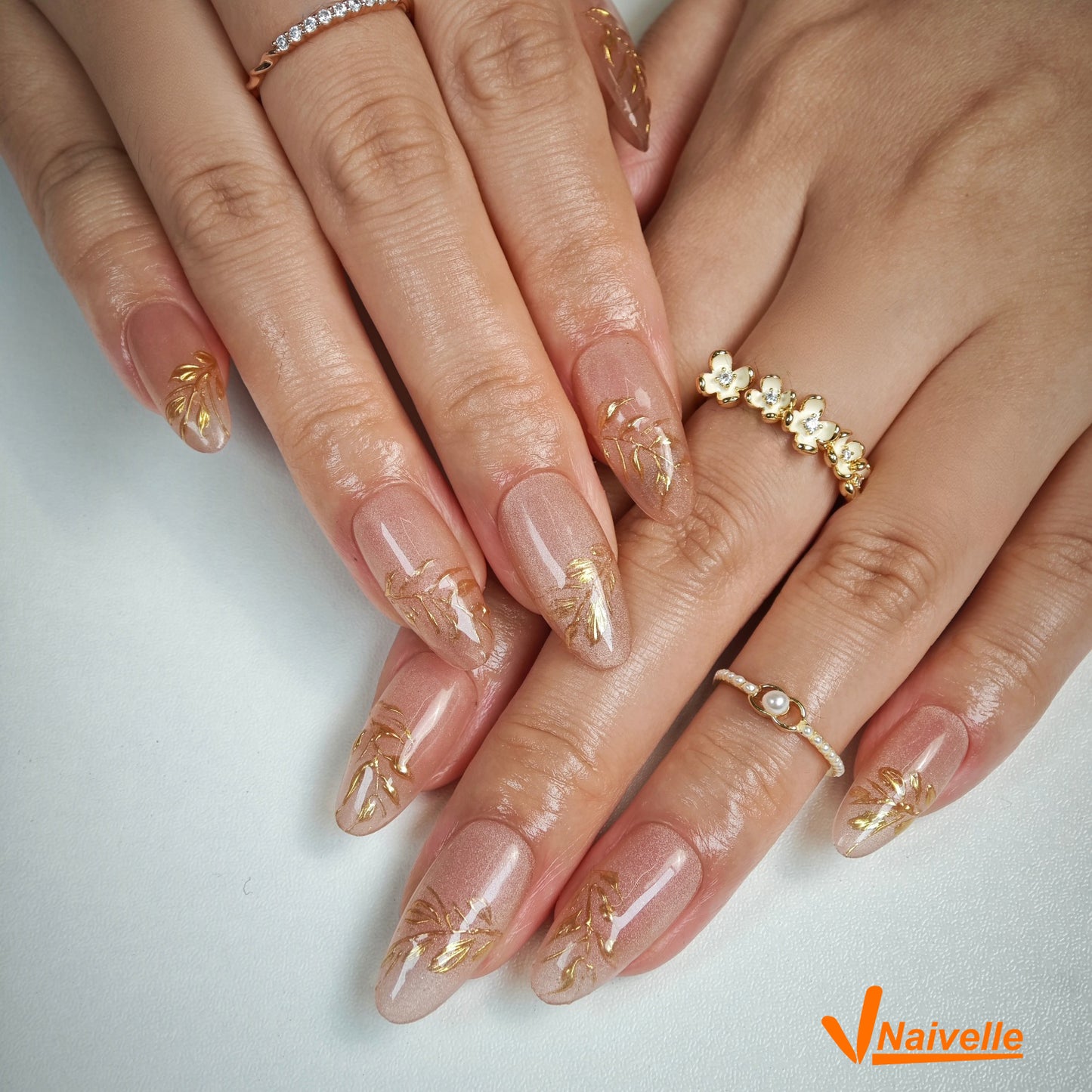 Naivelle Press On Nails Middle Gold-Daily-C8