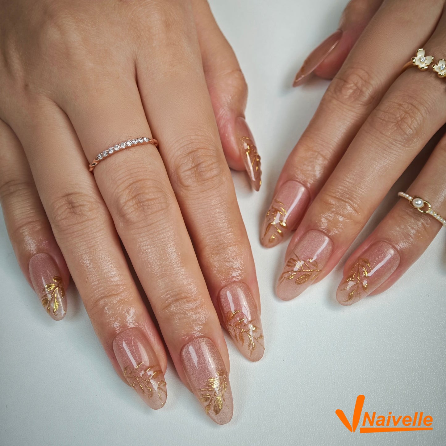 Naivelle Press On Nails Middle Gold-Daily-C8