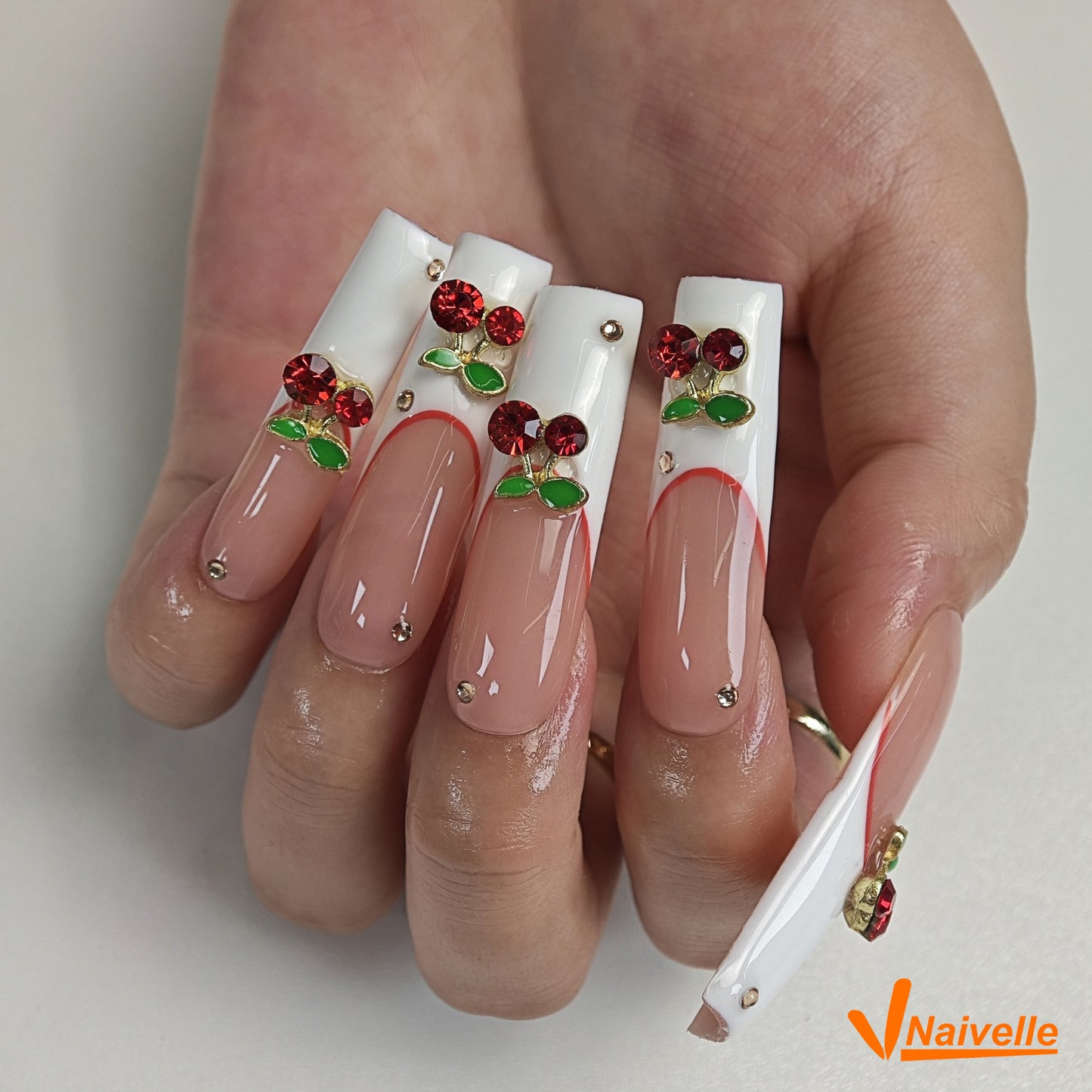 Naivelle Press On Nails Long Pink-Party-C11