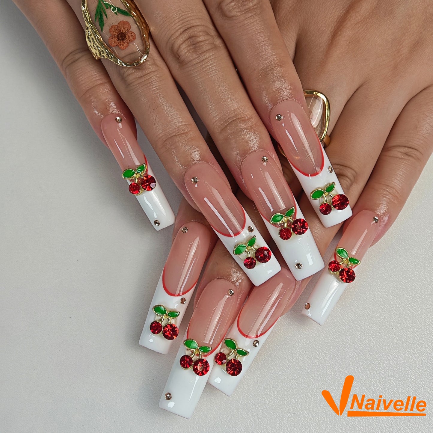 Naivelle Press On Nails Long Pink-Party-C11