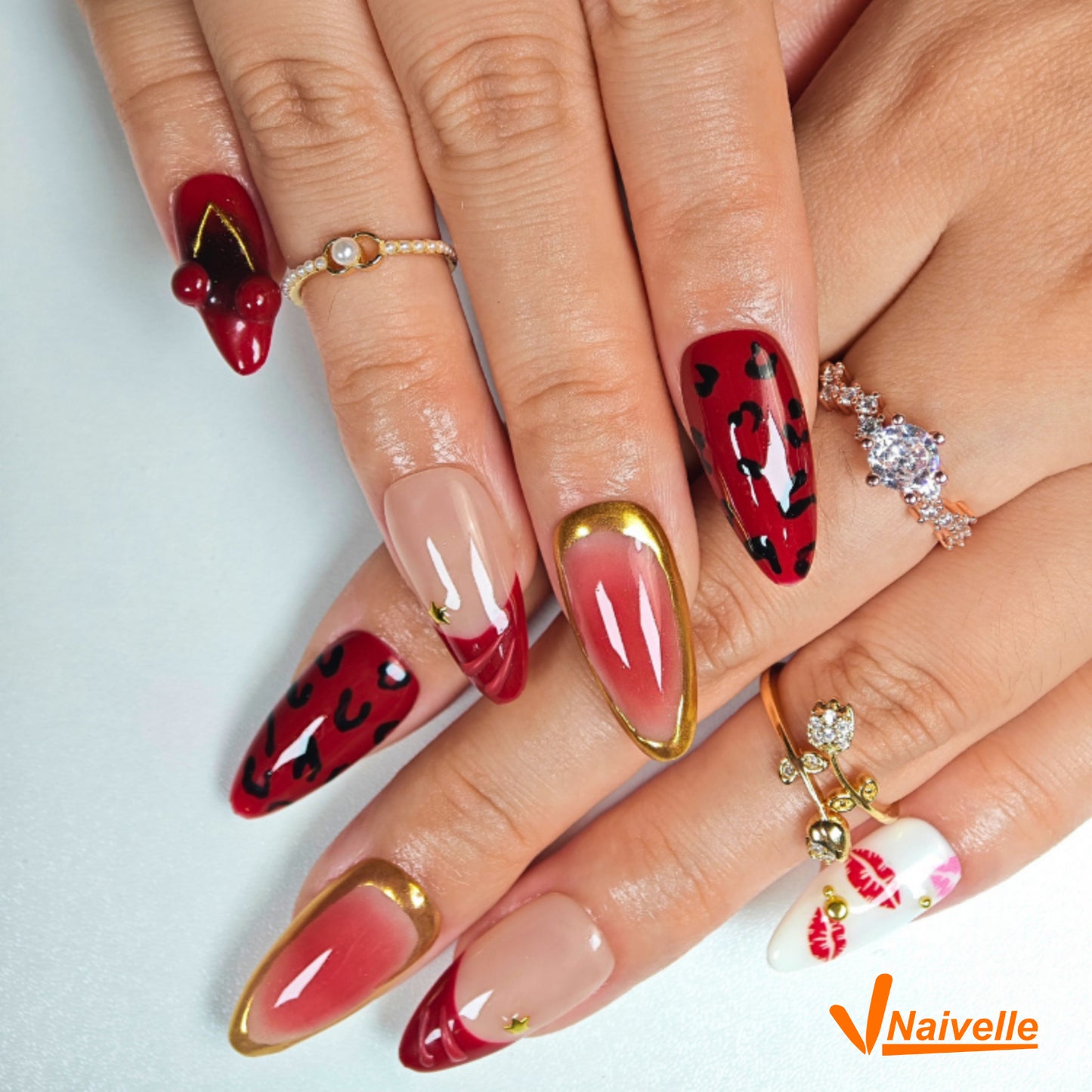 Naivelle Press On Nails Middle Brown-Party-C12