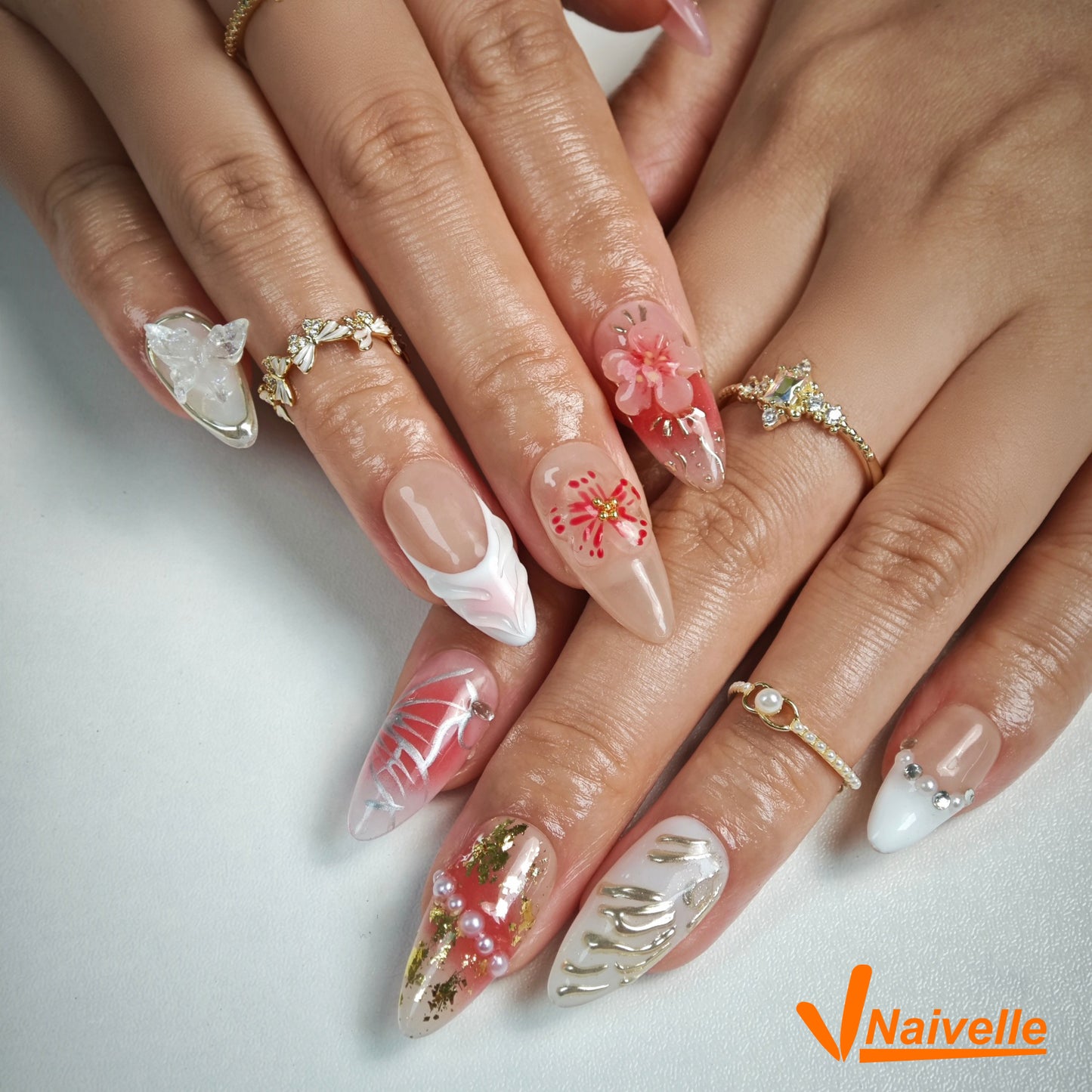Naivelle Press On Nails Middle Pink-Party-C13