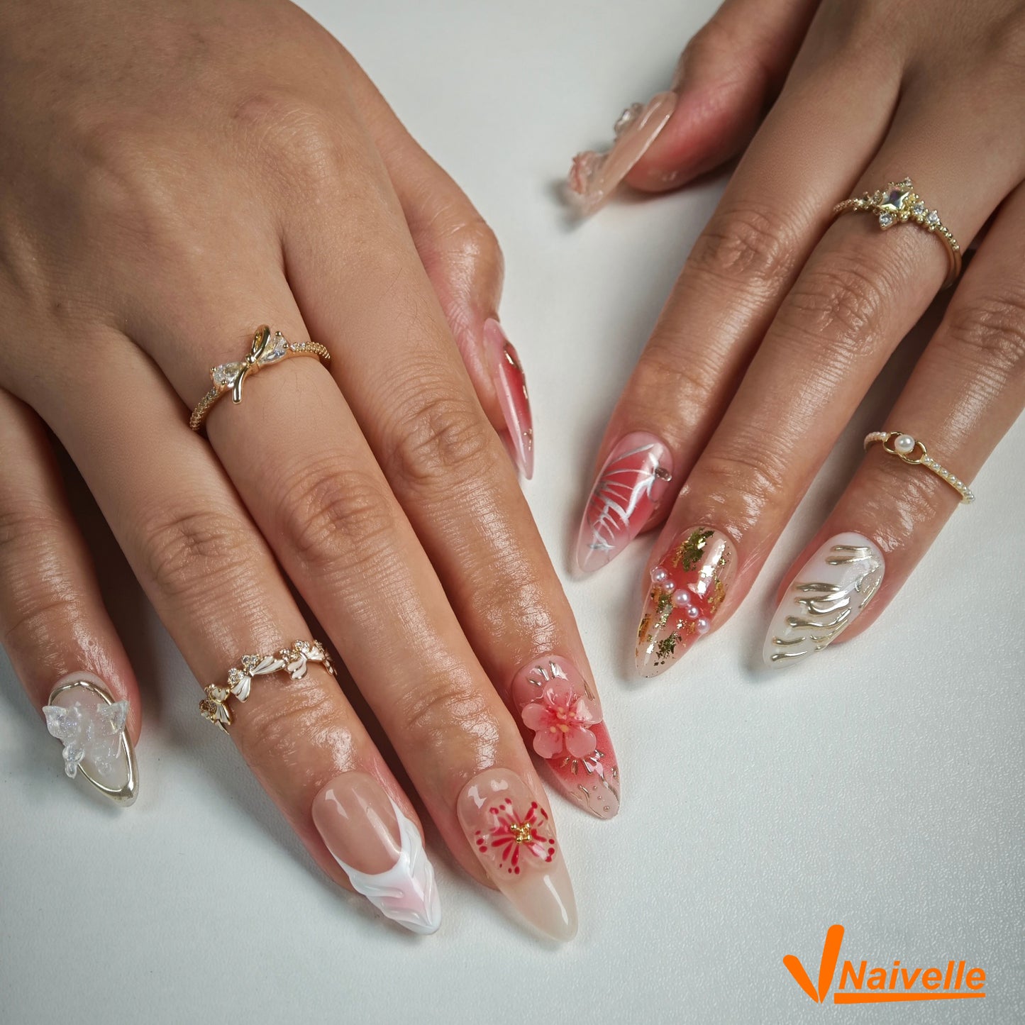 Naivelle Press On Nails Middle Pink-Party-C13