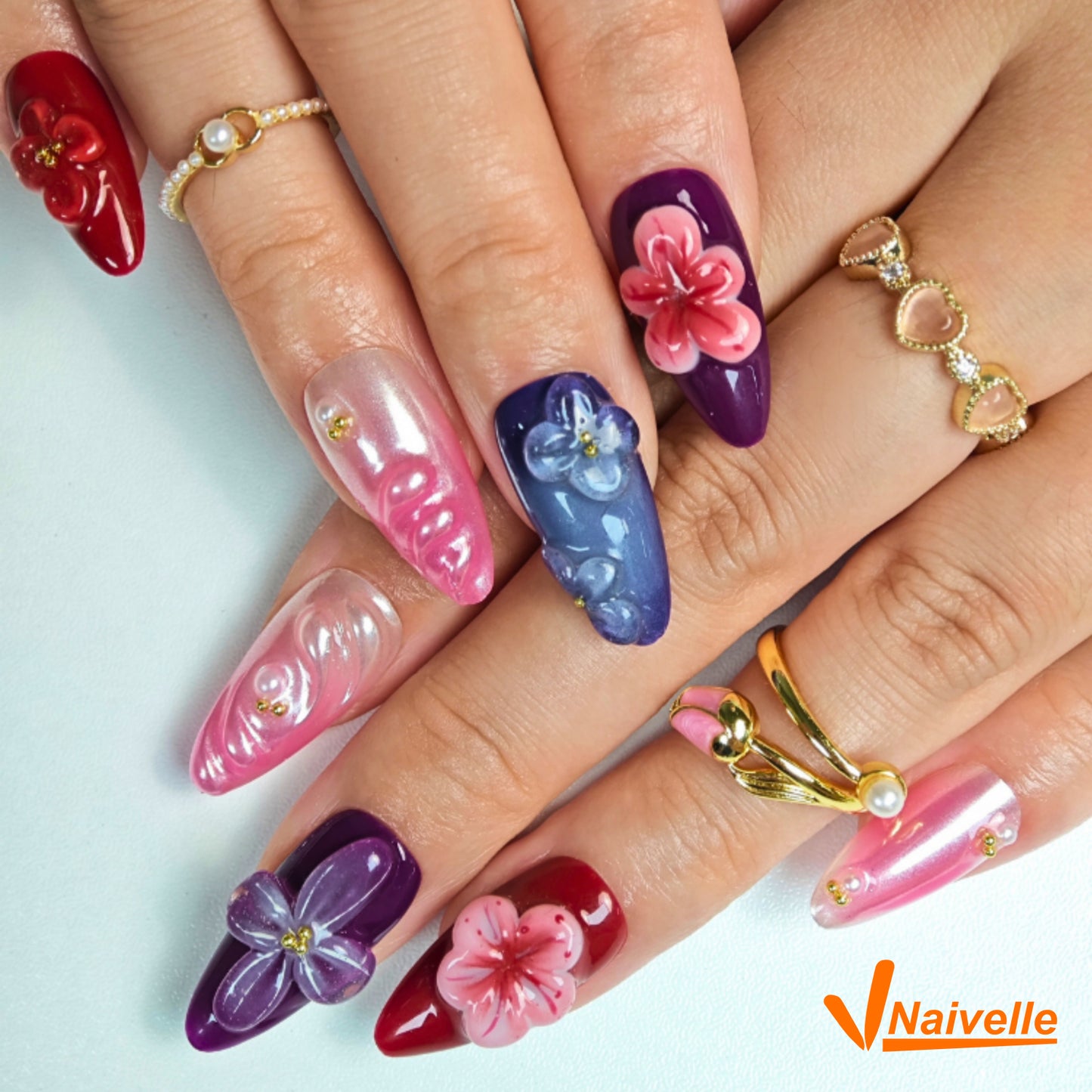 Naivelle Press On Nails Middle Purple-Party-C14