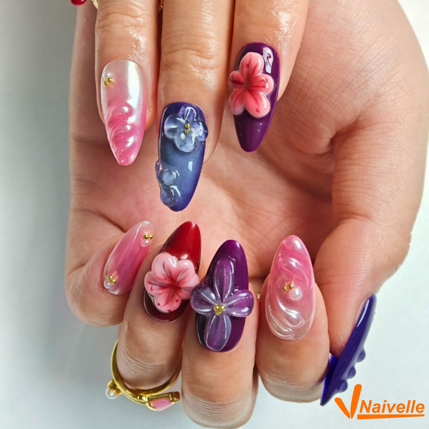 Naivelle Press On Nails Middle Purple-Party-C14