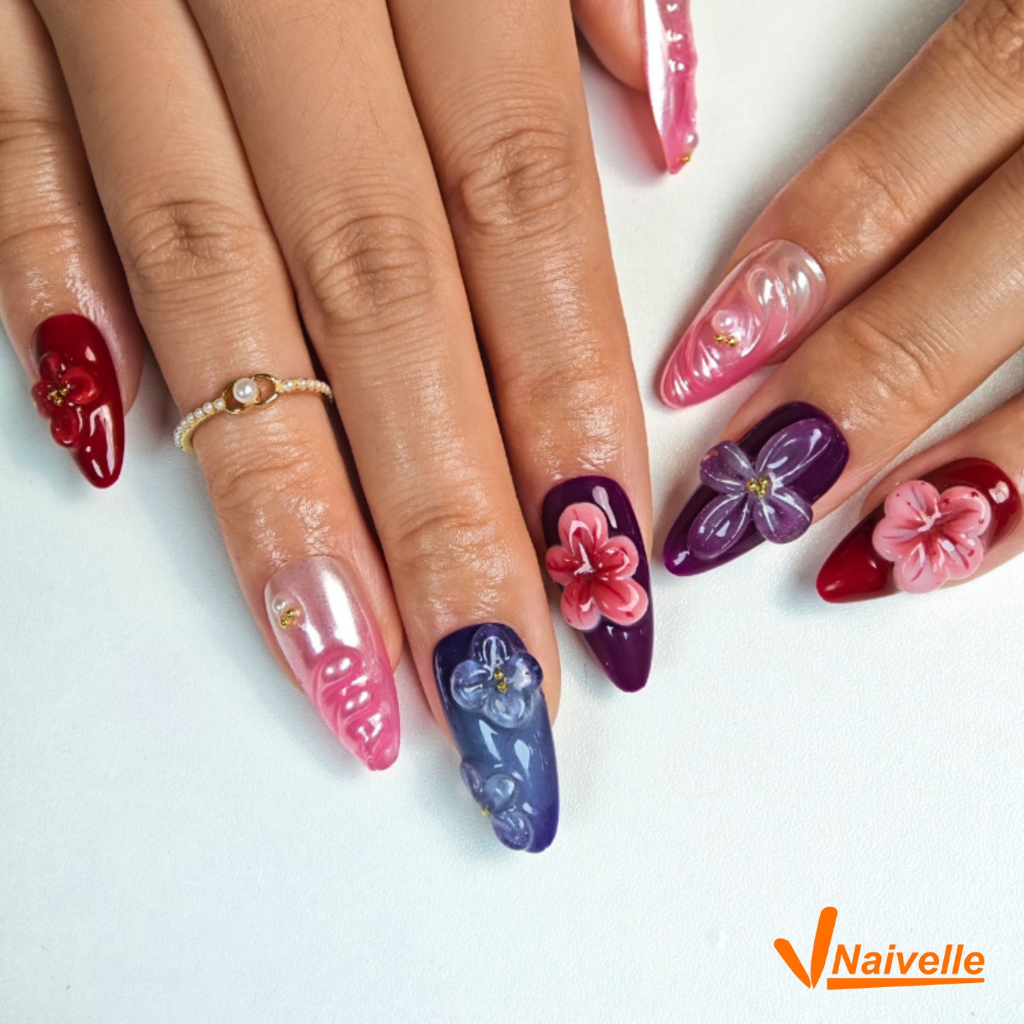 Naivelle Press On Nails Middle Purple-Party-C14