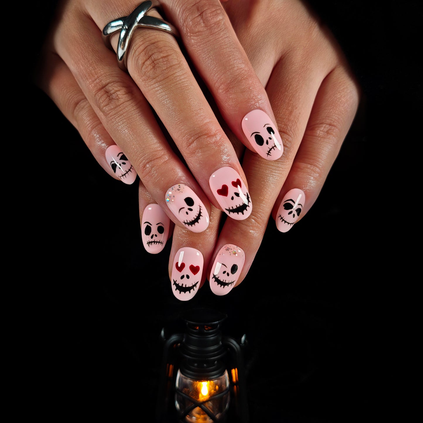 Naivelle Press On Nails Short Pink-Halloween-S90