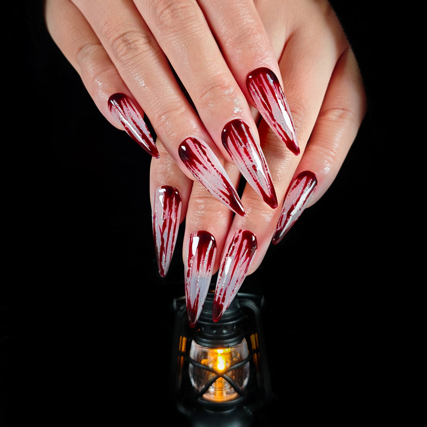 Naivelle Press On Nails Long Red-Halloween-S93