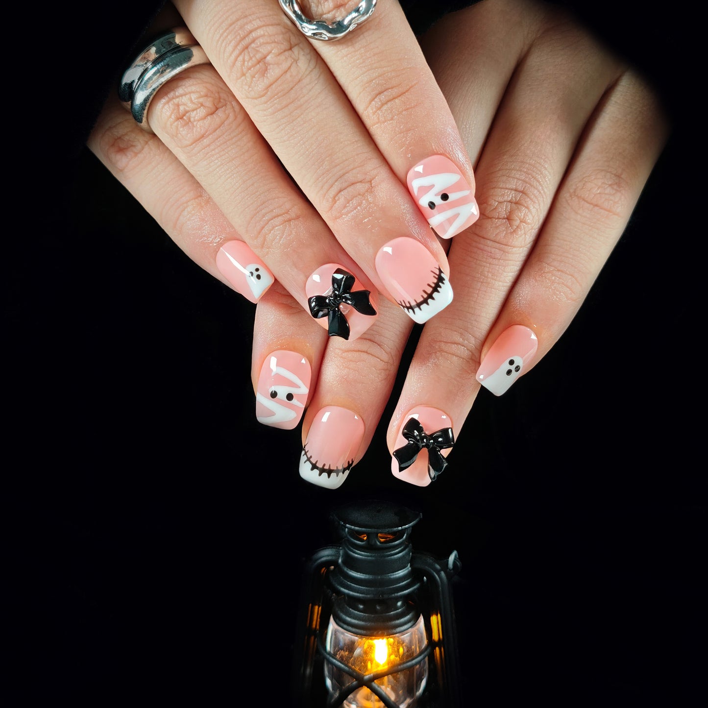 Naivelle Press On Nails Short Pink-Halloween-S94