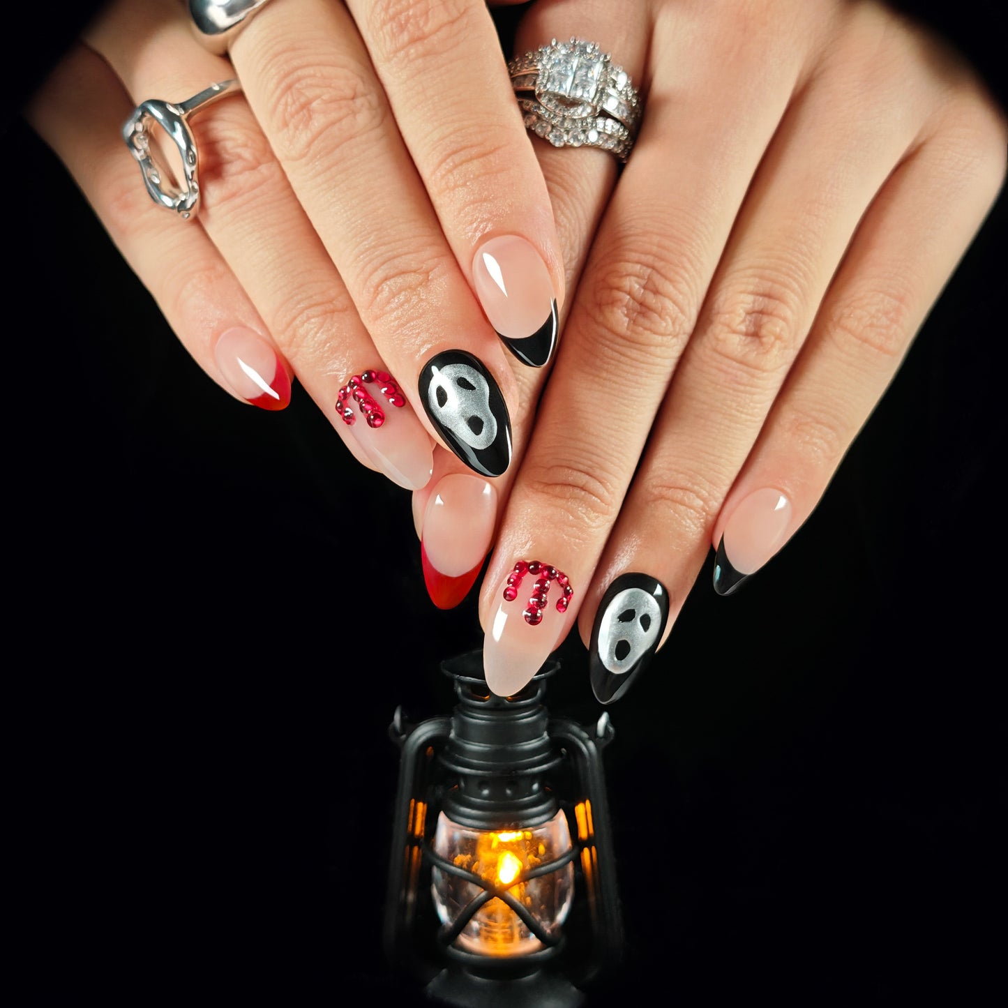 Naivelle Press On Nails Middle Red-Halloween-S99