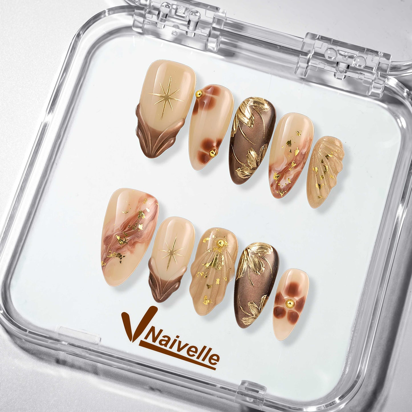 NaivellePressOnNailsMiddleGold-Autumn-S10