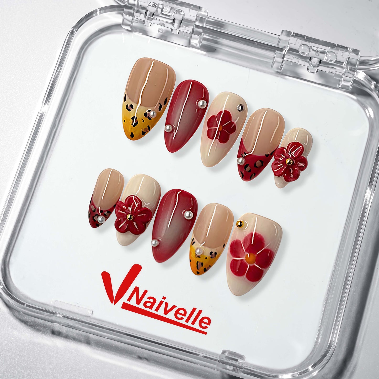 NaivellePressOnNailsMiddleRed-Party-S68