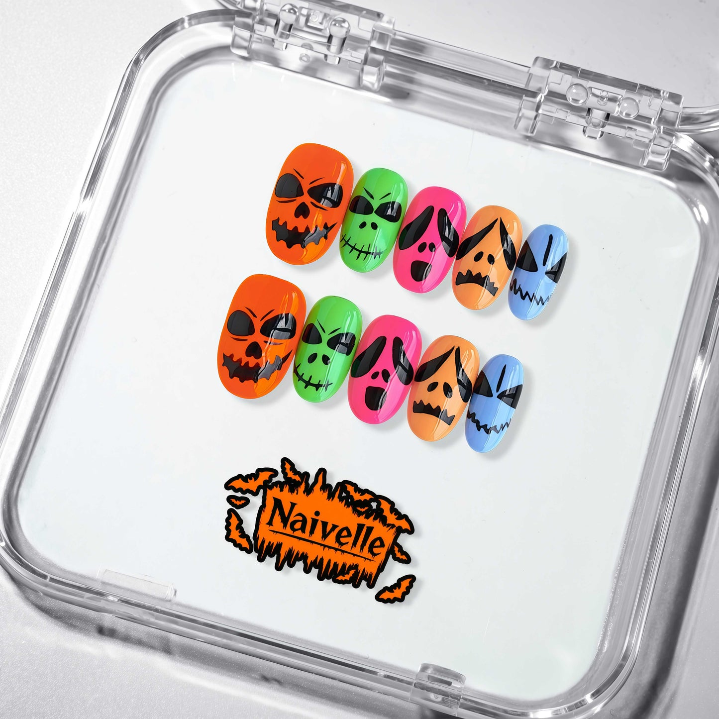 NaivellePressOnNailsShortMacarons-Halloween-S91