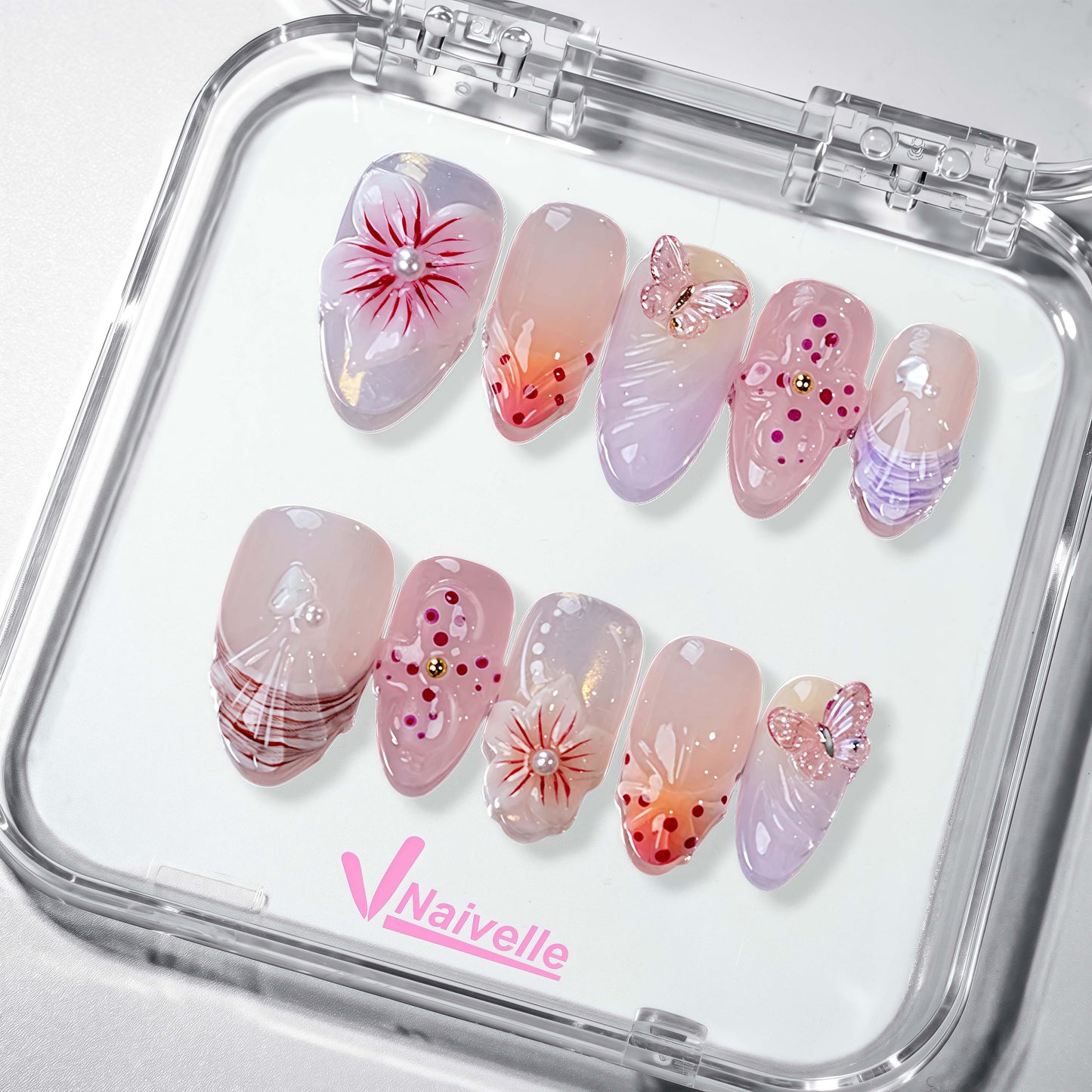 NaivellePressOnNailsShortPink-Party-S28