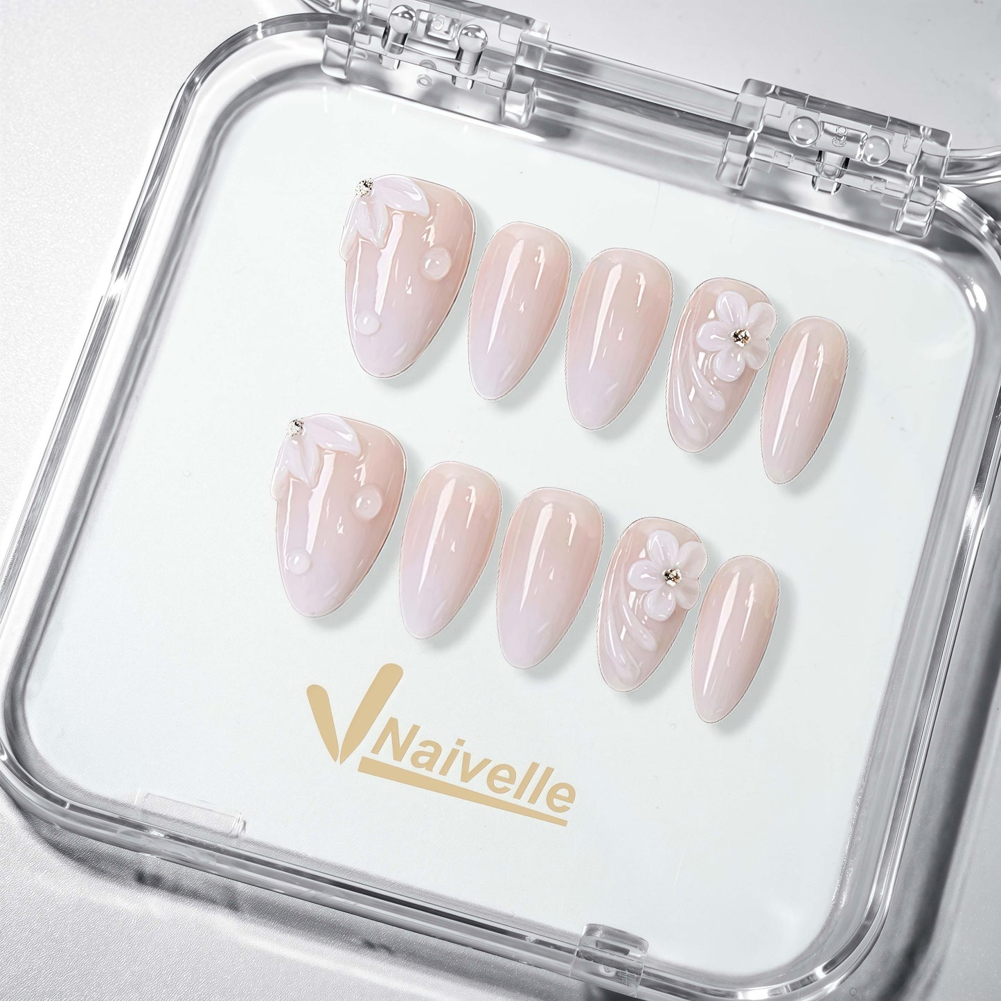 NaivellePressOnNailsShortPink-Wedding-S48