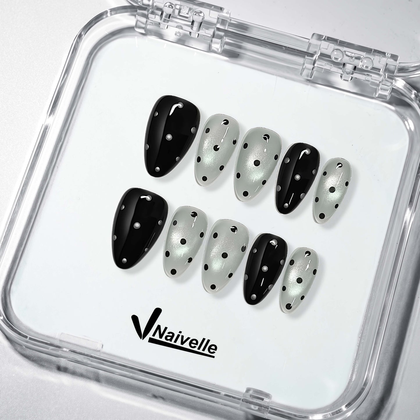 Naivelle Press On Nails Short Silver-Daily-S126