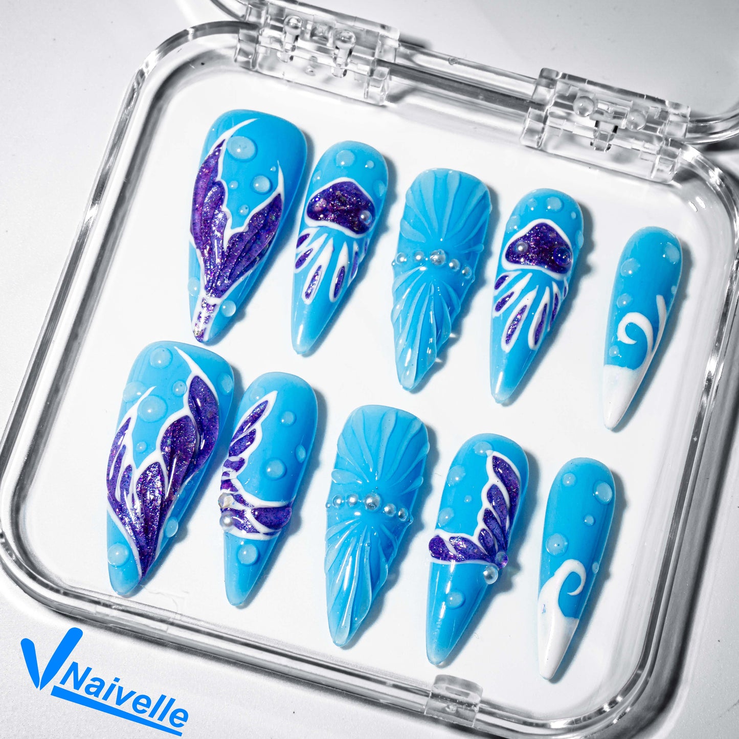 Naivelle_Press_On_Nails_Long_Blue-Summer-A2184