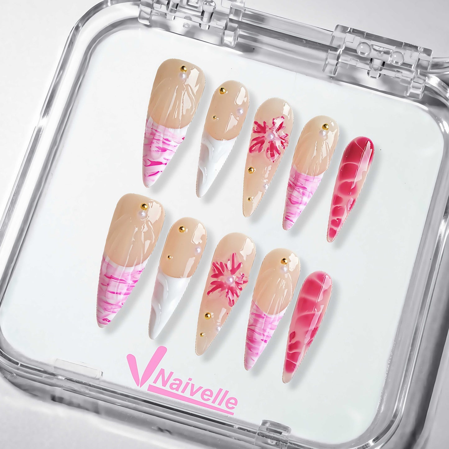 Naivelle_Press_On_Nails_Long_Pink-Wedding-C18