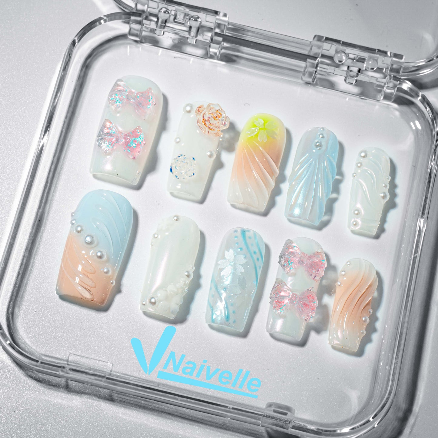 Naivelle Press On Nails Middle Rainbow-3Dnails-A2183