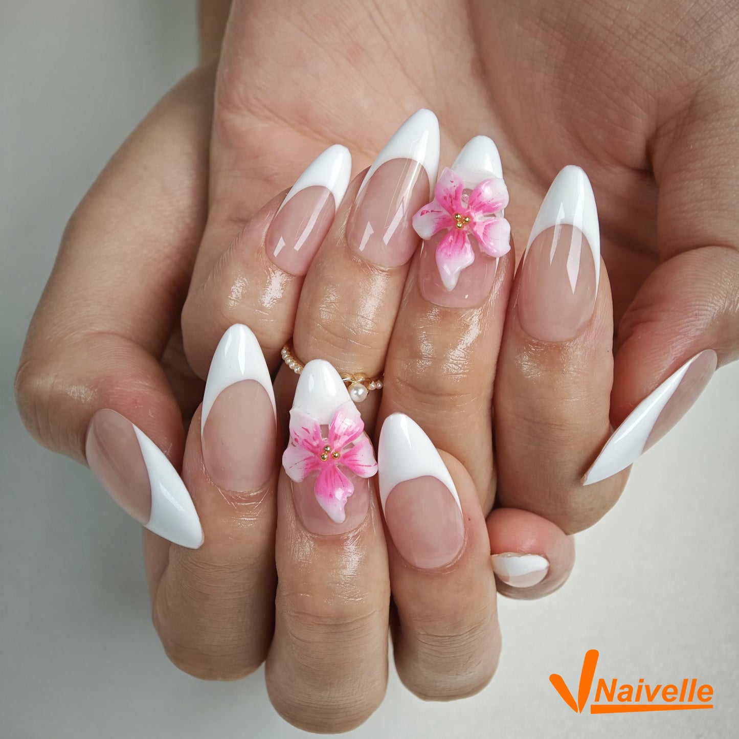 Naivelle Press On Nails Middle Pink-Wedding-C1