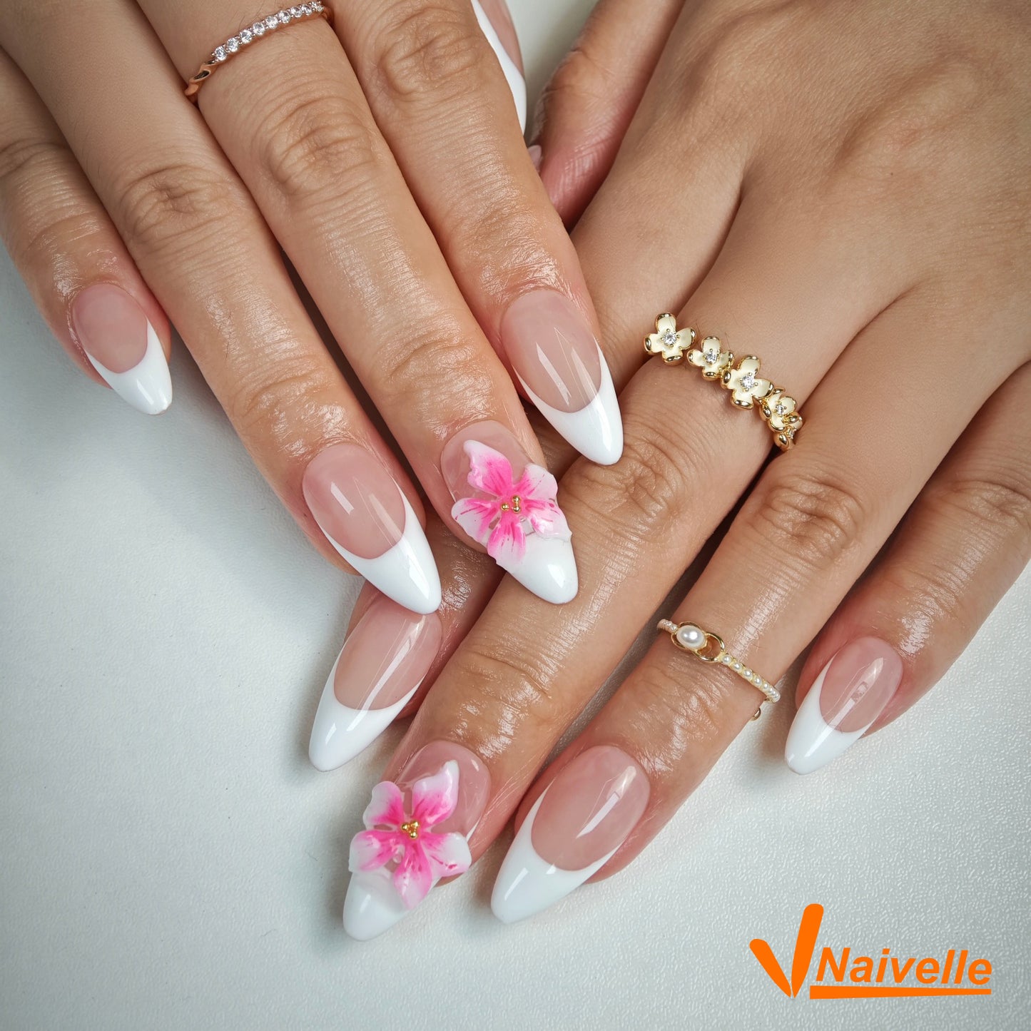 Naivelle Press On Nails Middle Pink-Wedding-C1
