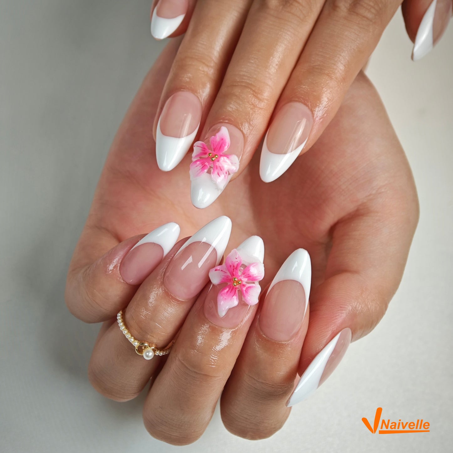Naivelle Press On Nails Middle Pink-Wedding-C1