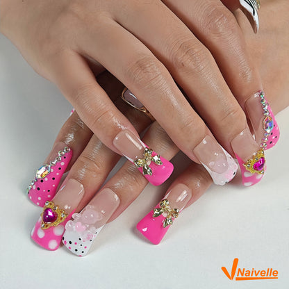 Naivelle Press On Nails Middle Pink-Party-C10