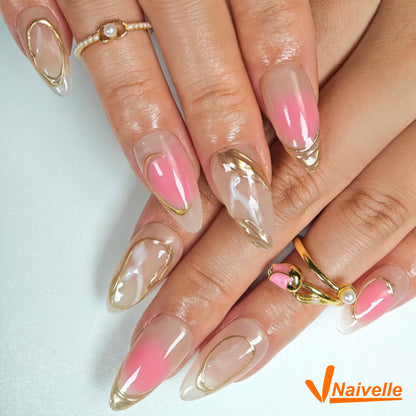 Naivelle Press On Nails Middle Pink-Wedding-C17