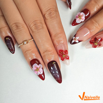 Naivelle Press On Nails Middle Red-Party-C20
