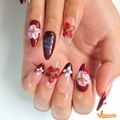 Naivelle Press On Nails Middle Red-Party-C20