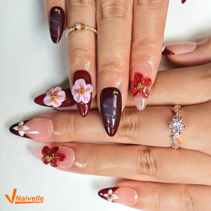 Naivelle Press On Nails Middle Red-Party-C20