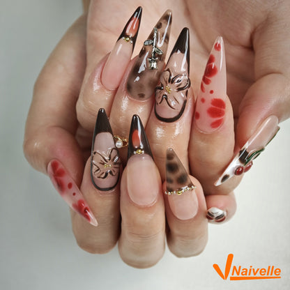 Naivelle Press On Nails Long Brown-Fall-C23