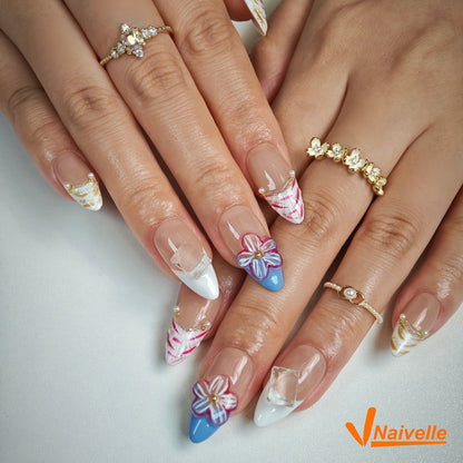 Naivelle Press On Nails Middle Nude Beige-Party-C26