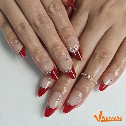 Naivelle Press On Nails Middle Red-Party-C27