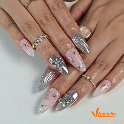 Naivelle Press On Nails Middle Pink-Wedding-C2