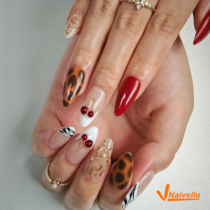 Naivelle Press On Nails Middle Red-Party-C3