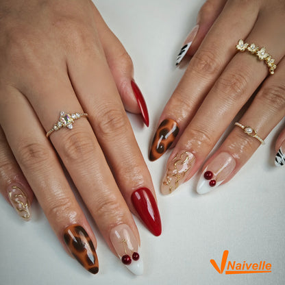 Naivelle Press On Nails Middle Red-Party-C3