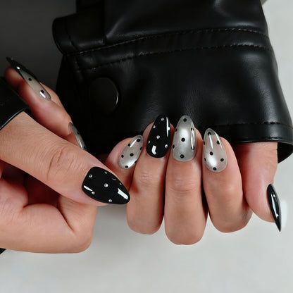 Naivelle Press On Nails Short Silver-Daily-S126