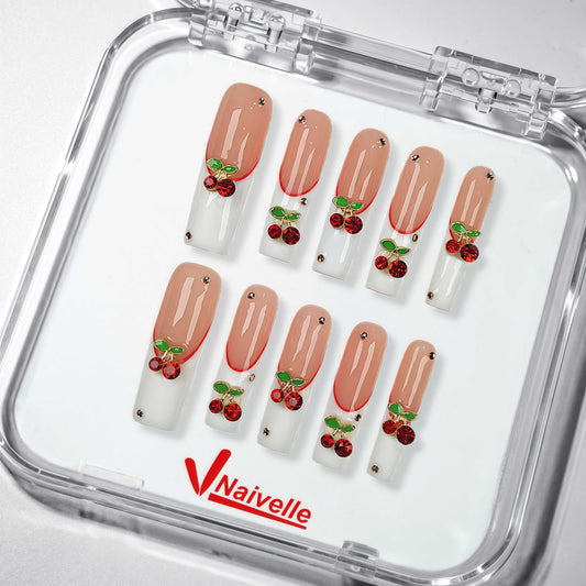 NaivellePressOnNailsLongPink-Party-C11