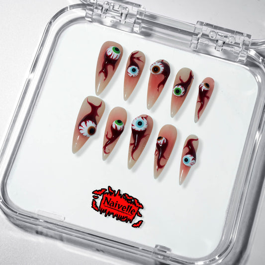 NaivellePressOnNailsLongRed-Halloween-S115
