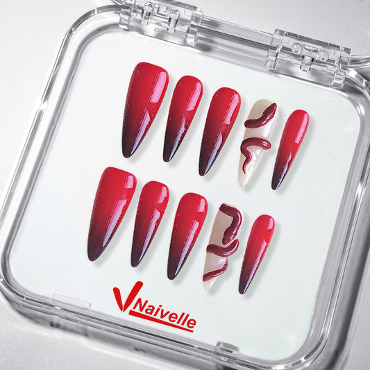 NaivellePressOnNailsLongRed-Party-C15