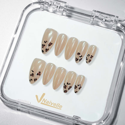 Naivelle Press On Nails Middle Beige-Polka Dots-S146