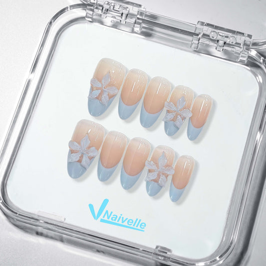 Naivelle Press On Nails Middle Blue-Party-S144
