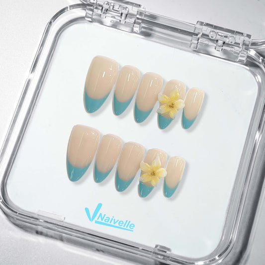 Naivelle Press On Nails Middle Blue-Party-S149